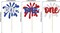 24Pcs Patriotic One Cupcake Toppers Firework First Birthday Cupcake Picks for Happy 4th of July American National Independence Day Theme 1st Birthday Party Cake Decorations Supplies